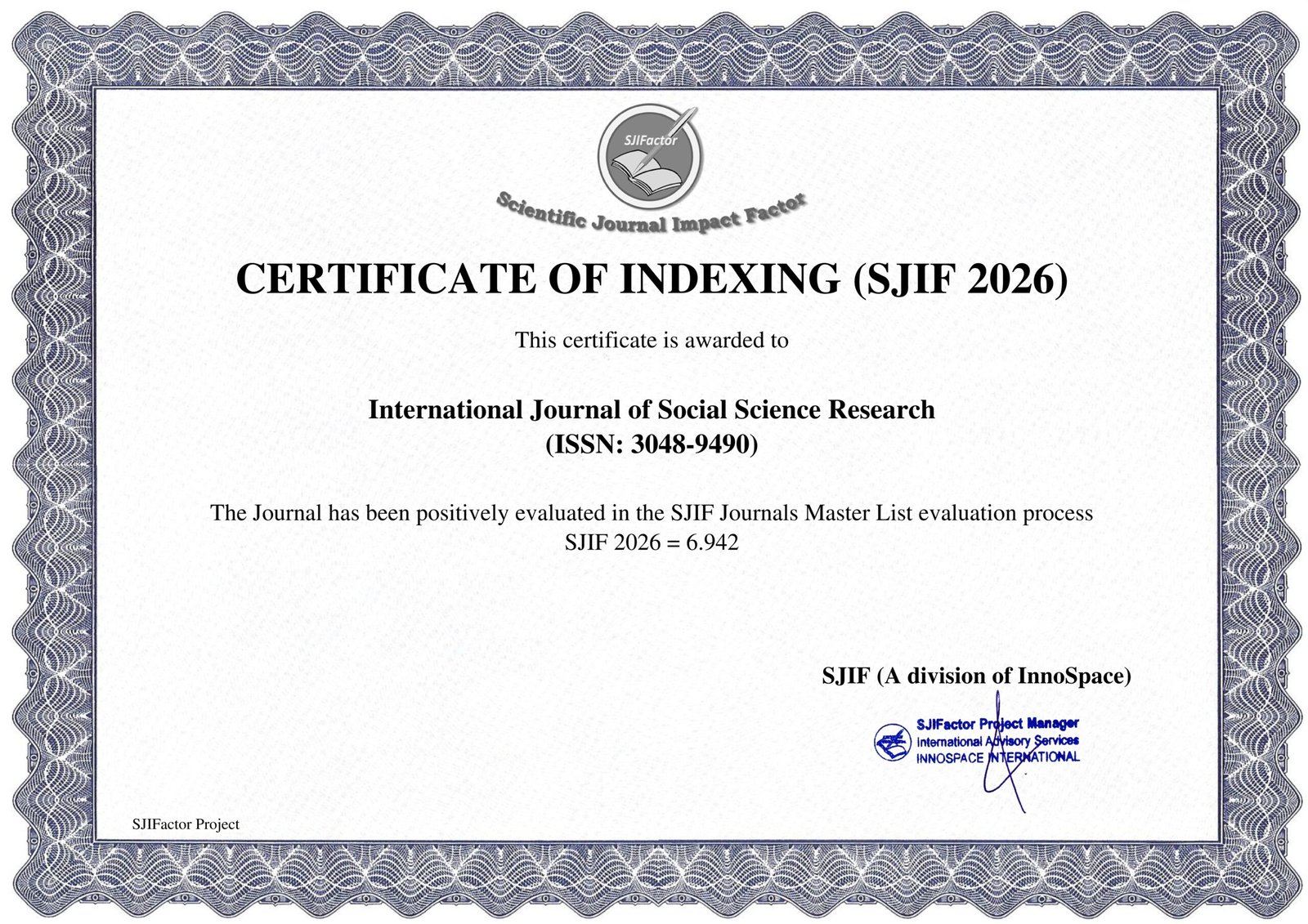 IJSSR Impact Factor 2026 scaled